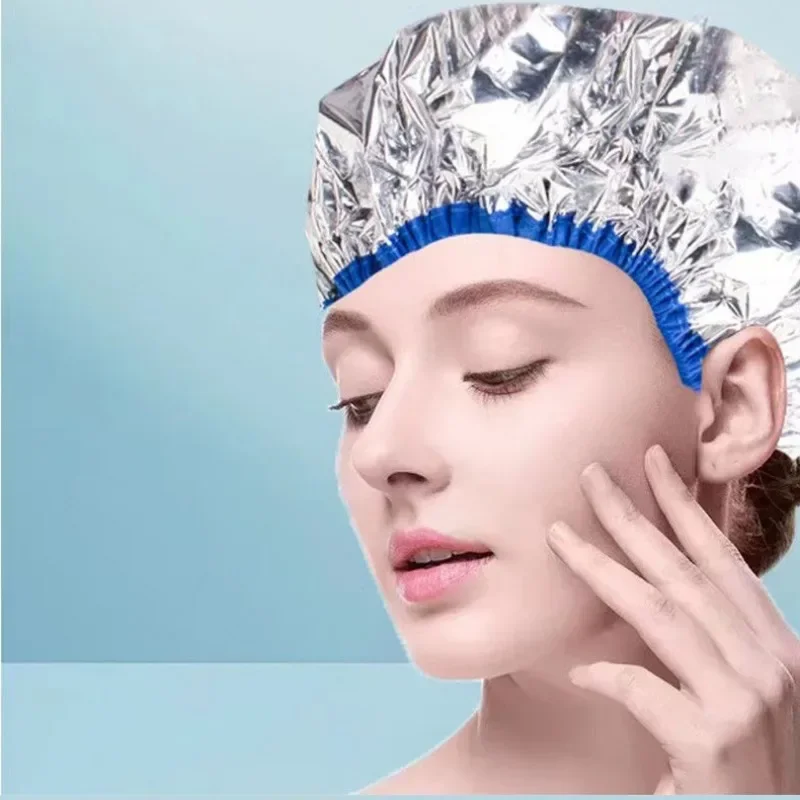 1pcs Self-heating Tin Foil Hat Heating Steam Hair Mask Cap Portable Hair Salon Smooth Hair Oil Baking Cap Термошапка Для Волос