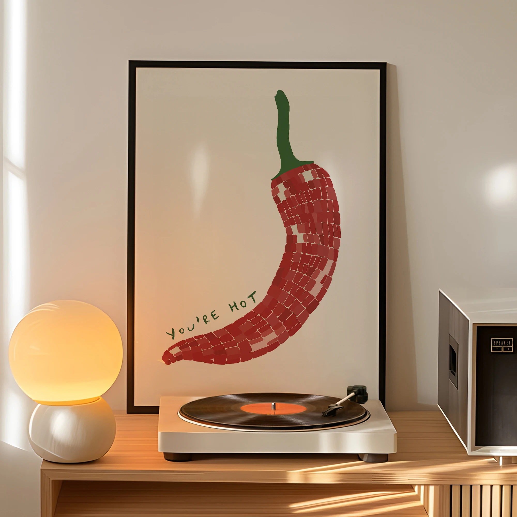 Chic You're Hot Red Chili Pepper Wall Art Prints Canvas Painting Poster Picture For Living Bed Kids Room Home Decor