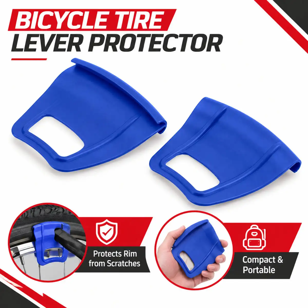 PINMOAP Bicycle Tire Lever Rim Protector Wheel Repair Tool for Various Bicycle Types Tire Removal Inner Tube Protection Portable