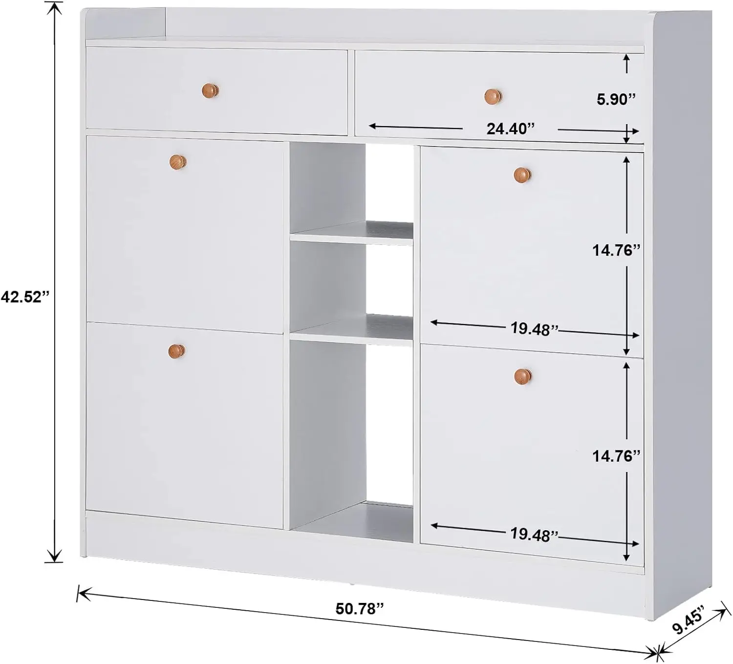 Shoe Cabinet for Entryway, Shoe Rack Storage Organizer w/ Drawers, Freestanding Storage Cabinet, 9.45