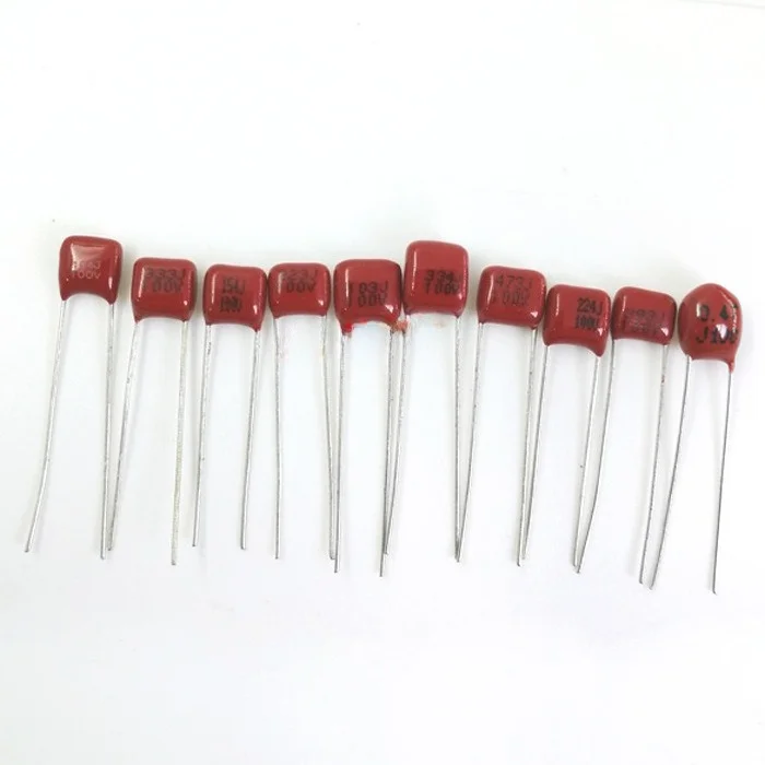100V CBB Film Capacitor Assortment Kit 10 Values for Electronic Circuit DIY Repair 100Pcs