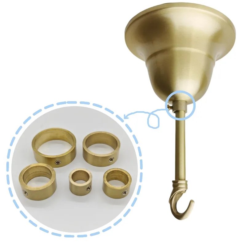 3pcs Brass ring DIY lighting fixture accessories straight tube lampshade fixing circular ring copper M10 M12 M16 M21 holder tube