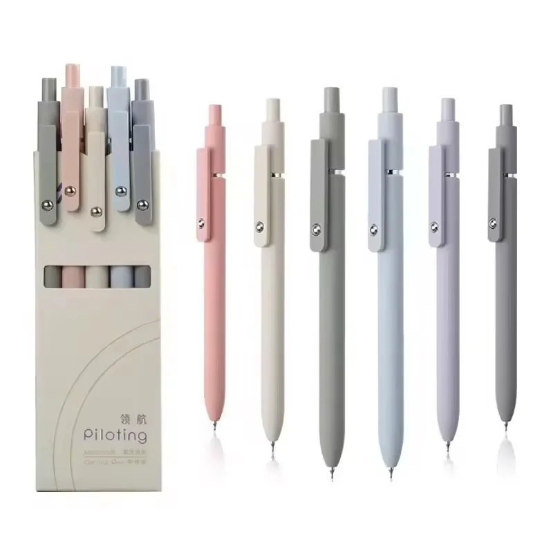 5 Color Gel Pen Set Soft Touch Quick Dry Smooth 5Pcs Set Morandi Color Kit For Study Stationery Supplies Student Writing Pens