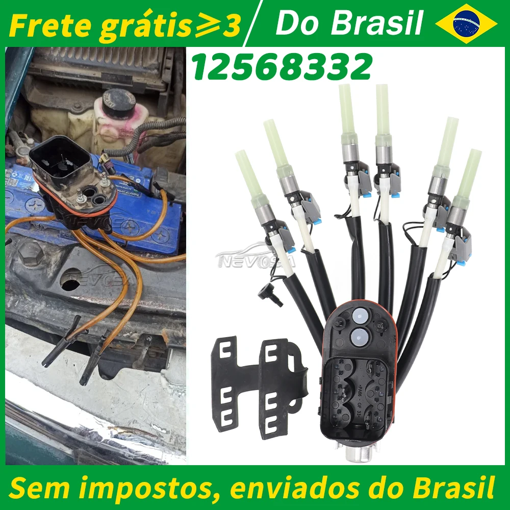 Injetor de Combustível Spider para Chevrolet Blazer S10 4.3 V6 1999-2000 2004 12568332 FJ503 FJ10565 Suporte de 6 Cilindros SCPI