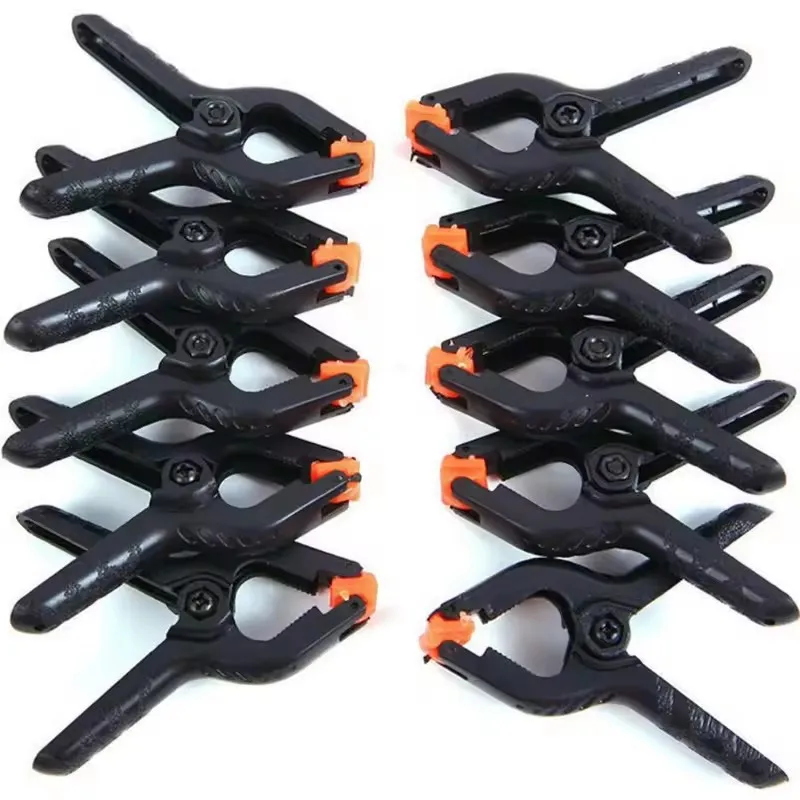 10Pcs Woodworking Spring Clamps 2 Inch Plastic Nylon Carpentry Clips Wood Fixing Tools Photo Studio Background Pipe Clamp