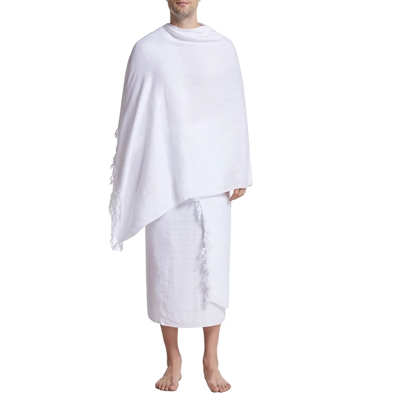 Ihram Pilgrimage Towel for  Arab Mecca Hajj Clothes Men Islamic Ramadan Prayer Worship Costumes Shawl Jubba Thobe