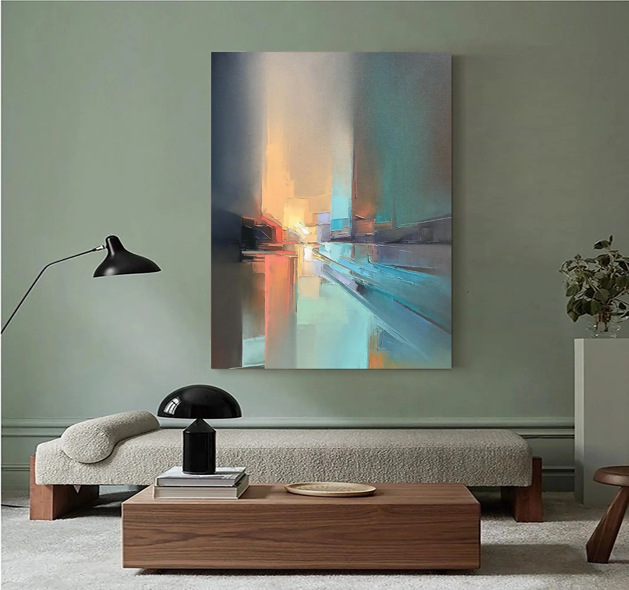 Large color abstract painting textured wall art contemporary art decor paintings modern abstract wabi sabi living room decor