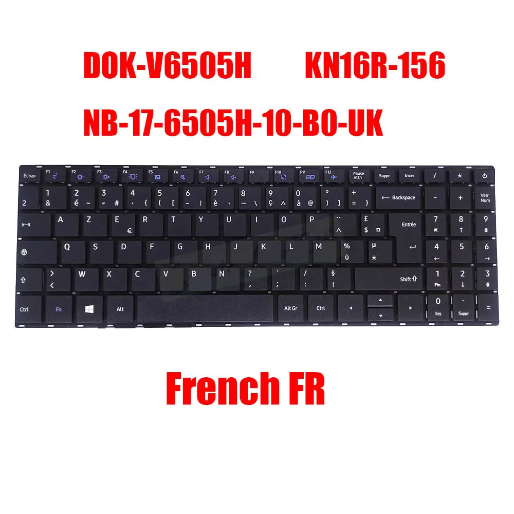 Imagem -03 - Teclado Preto do Portátil sem Moldura Dok6505h Dok-v6505h Kn16r Nb17-6505h-10-b0 Nb-17-6505h-10-b0-uk Novo