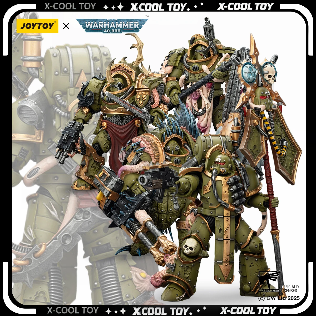 

JOYTOY Warhammer 40K Death Guard Blightlord Terminator Action Figure Plague Marine Icon Bearer Articulatedaction Figurine Toys