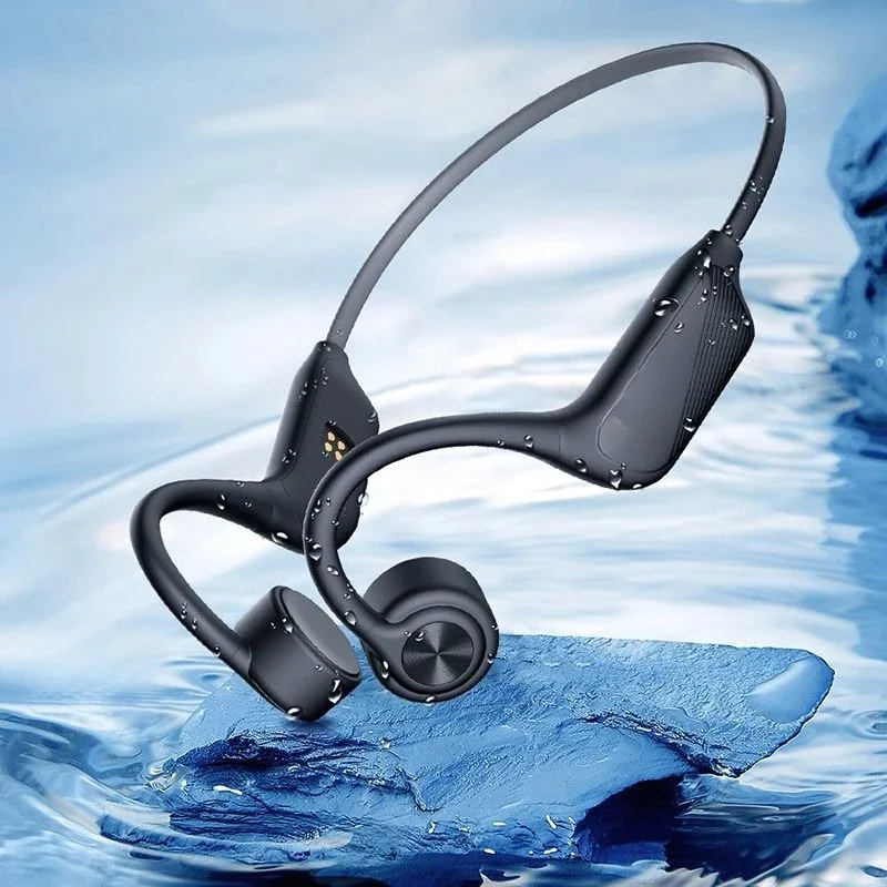Fone de ouvido bluetooth com condução óssea G22, à prova d'água para natação, corrida, ciclismo e esportes ao ar livre.