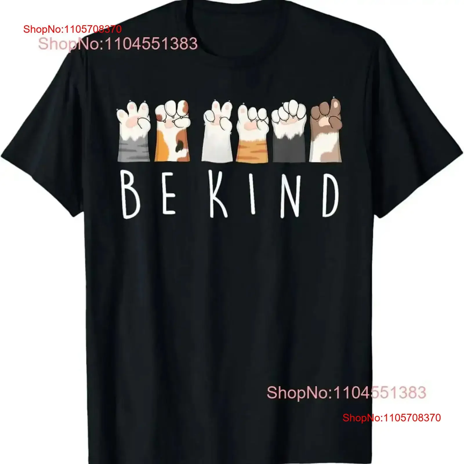 Be Kind ASL Sign Language Kindness Cat Paws Finger Signs T Shirt vintage Washed Soft streetwear Breathable Casual Slightly