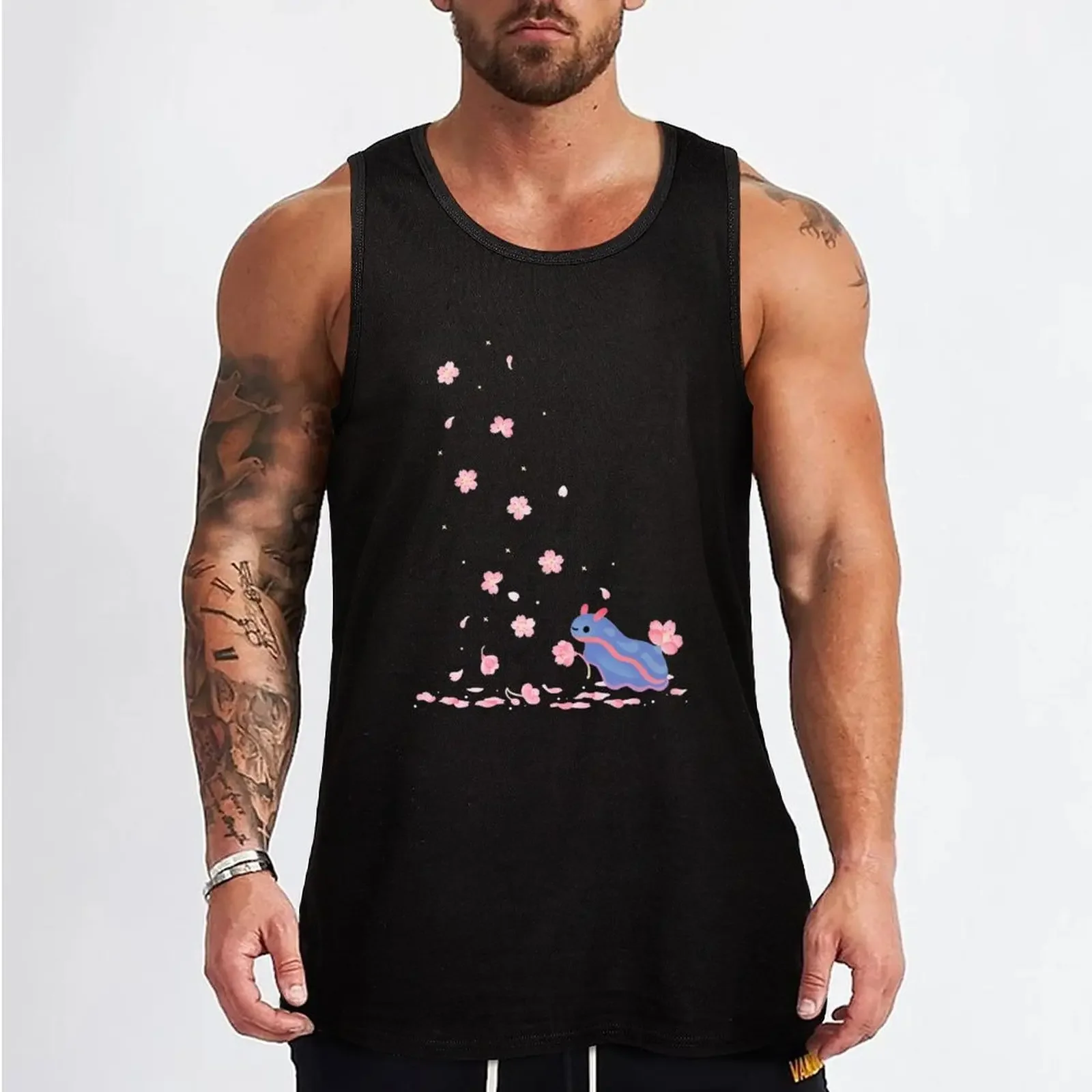 New Cherry blossom slug Tank Top Male clothes Men's sports t-shirt T-shirt male