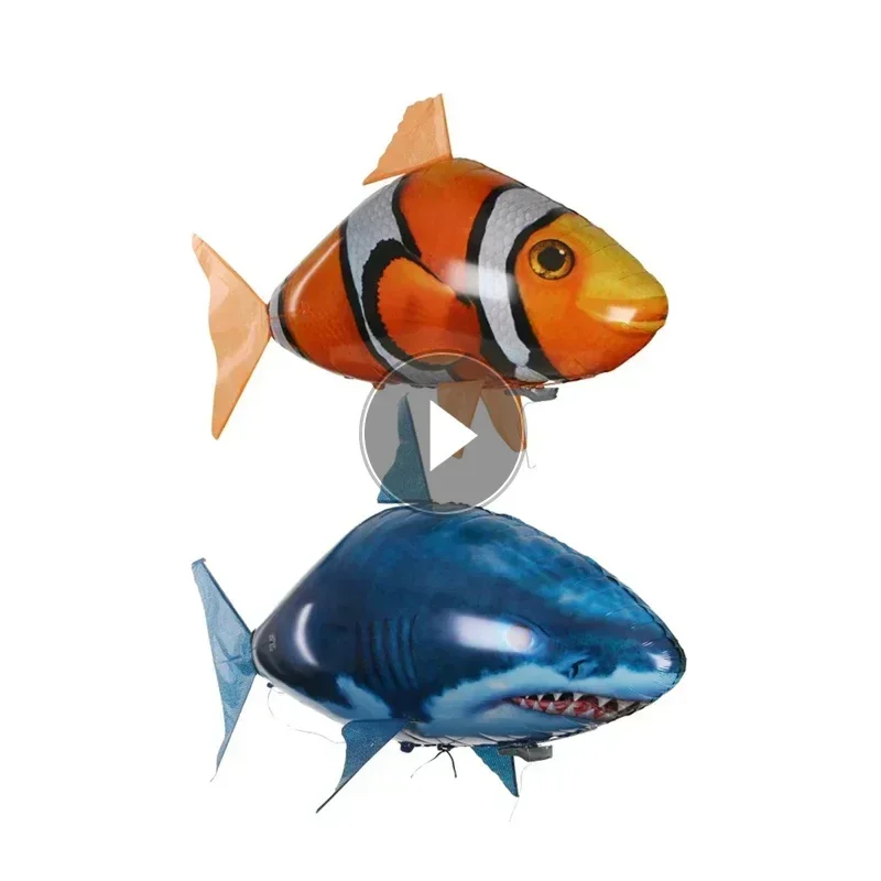 Flying Air Balloons Shark 1PC, Air Swimming Fish Infrared Nemo Fly Clown Fish Cosplay Party Robots (NO GAS)