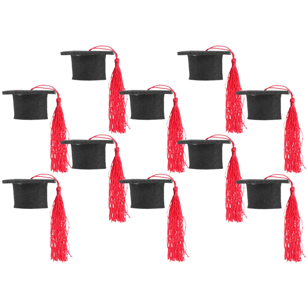 

10Pcs Mini Graduation Cap Doctoral Bottle Toppers Graduation Party Decorations Wine Bottle Covers Reusable Stoppers
