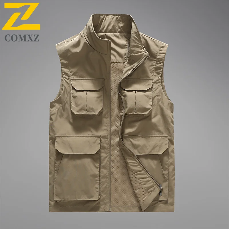 

Men Casual Vest Spring Autumn New Comfortable Breathable Multi Pocket Photography Sleeveless Jacket Outdoor Fishing Camping Vest