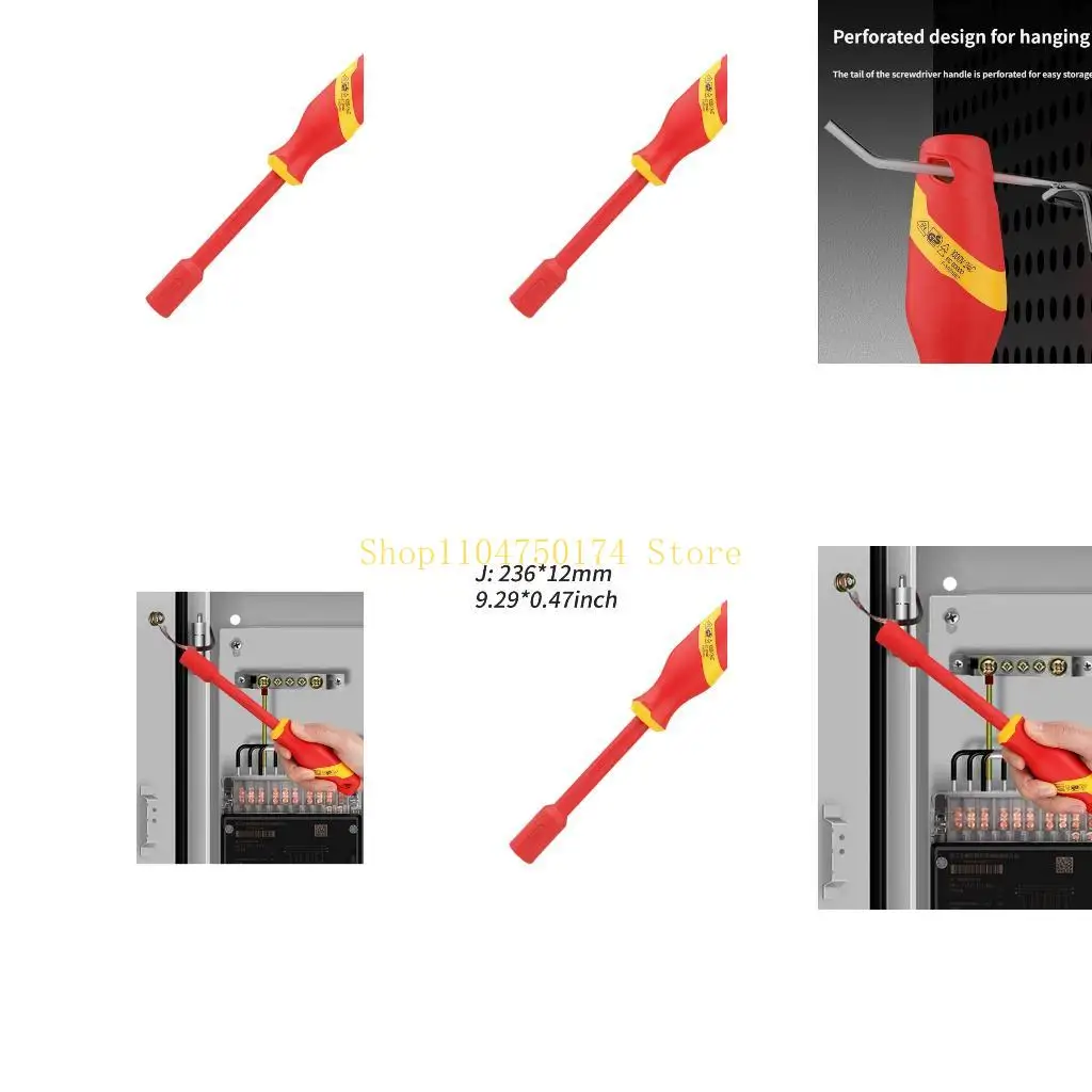 

1000V Industrial Insulated Socket Screwdriver Ergonomic Nonslip Handle Insulated Hand Safety Tool For Electrician top sale