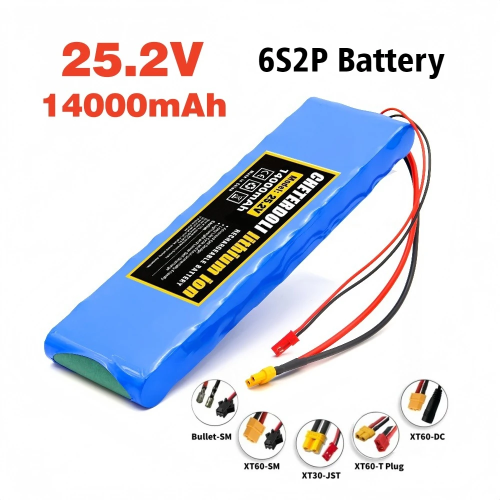 NEW 14000mAh 24v 6s2p Lithium Battery Pack 25.2V 14Ah 18650 Rechargeable Battery Li Ion Battery  for Bicycle/scooter Batteries