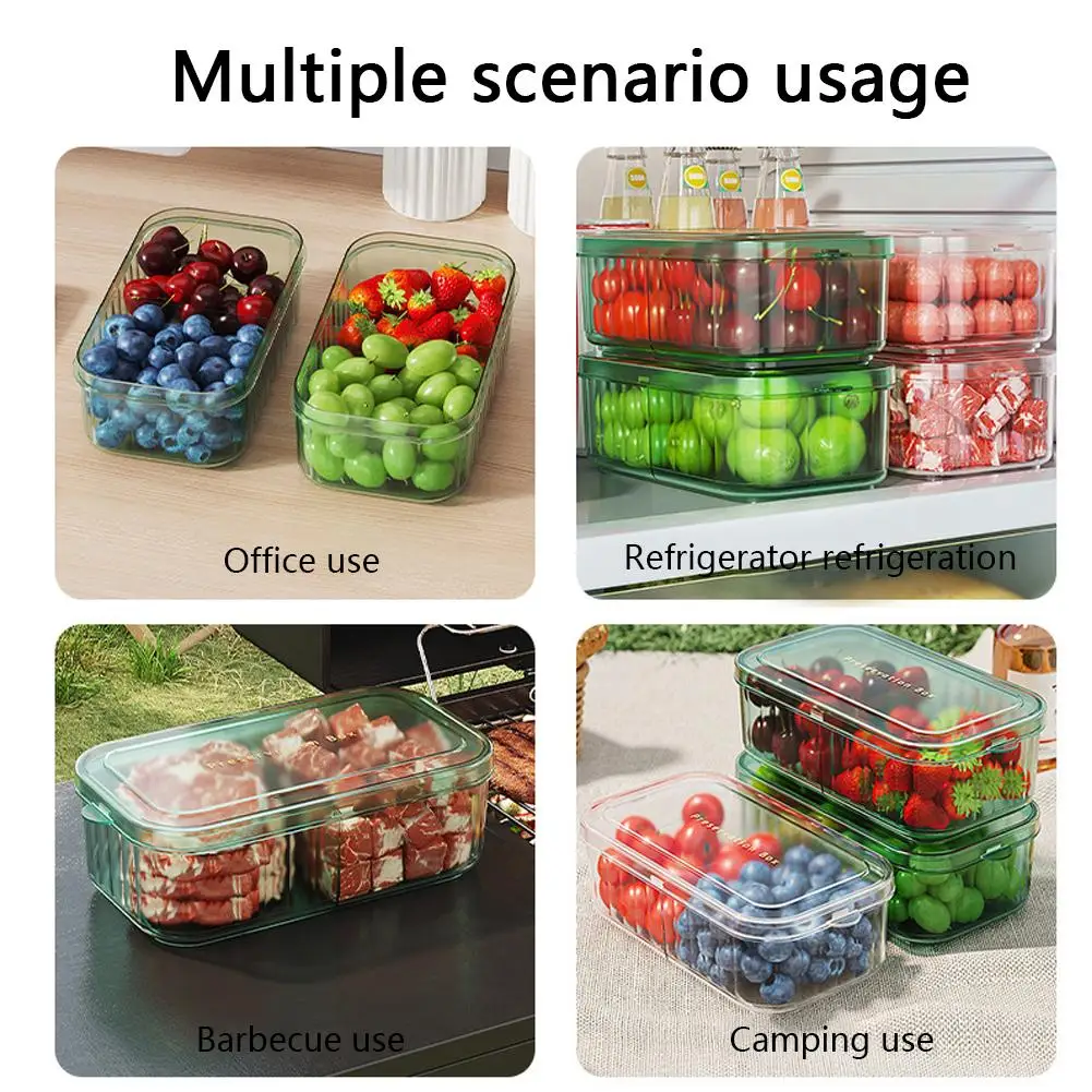 Fruit Vegetable Storage Container Microwave Sealed Food Fridge Box Rectangular Box -keeping Storage Kitchen Organizer C3k9
