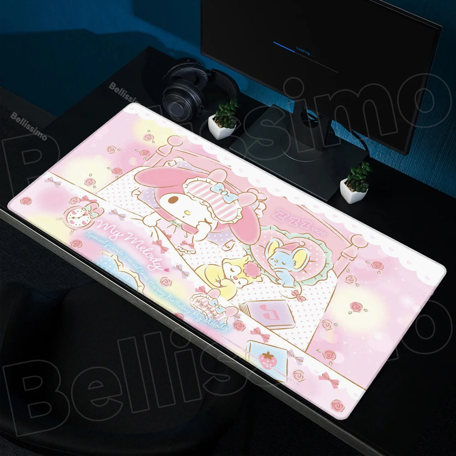 

Pink Kawaii Mouse Pad PC My Melody Keyboard Rug Laptop Gamer Cabinet Natural Rubber Mousepad XXL Anime Desk Mat For Girl Gift