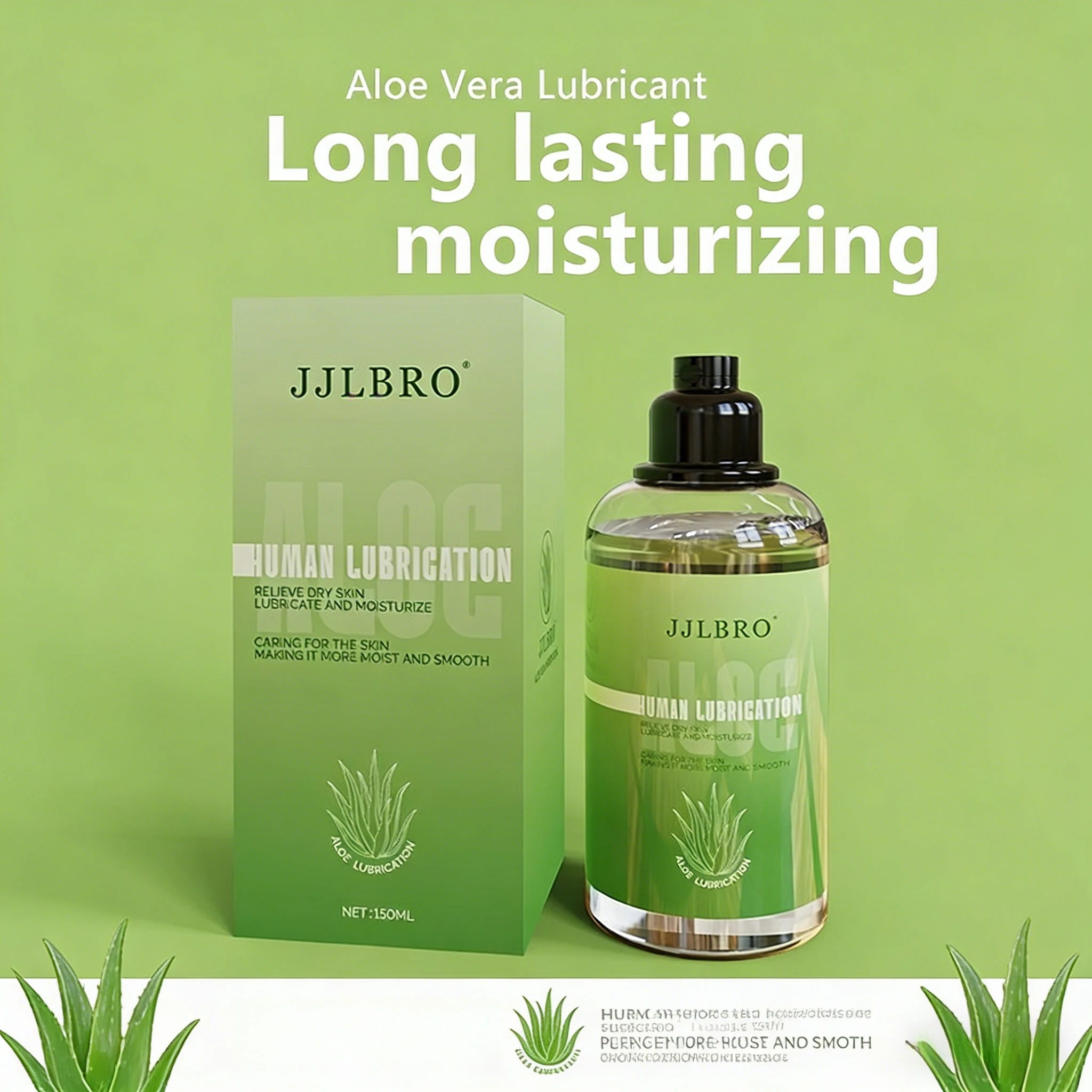 150ml Aloe Vera Lubricant Water-Based Wash-Free Smooth Moisturizing Intimate Lube for Sex Men Women Couples