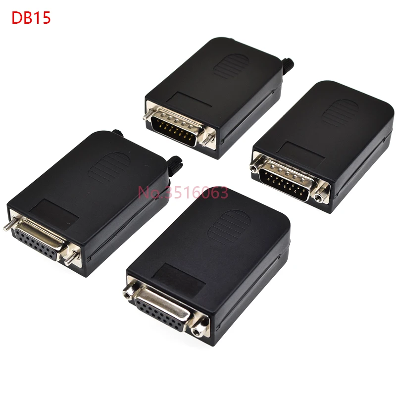 DB9/VGA15/DB15/DB25 Pin Male/Female Plug Serial Port Connector To Terminal Adapter Shell D-Sub RS232/485 Wire Cable Free Solder
