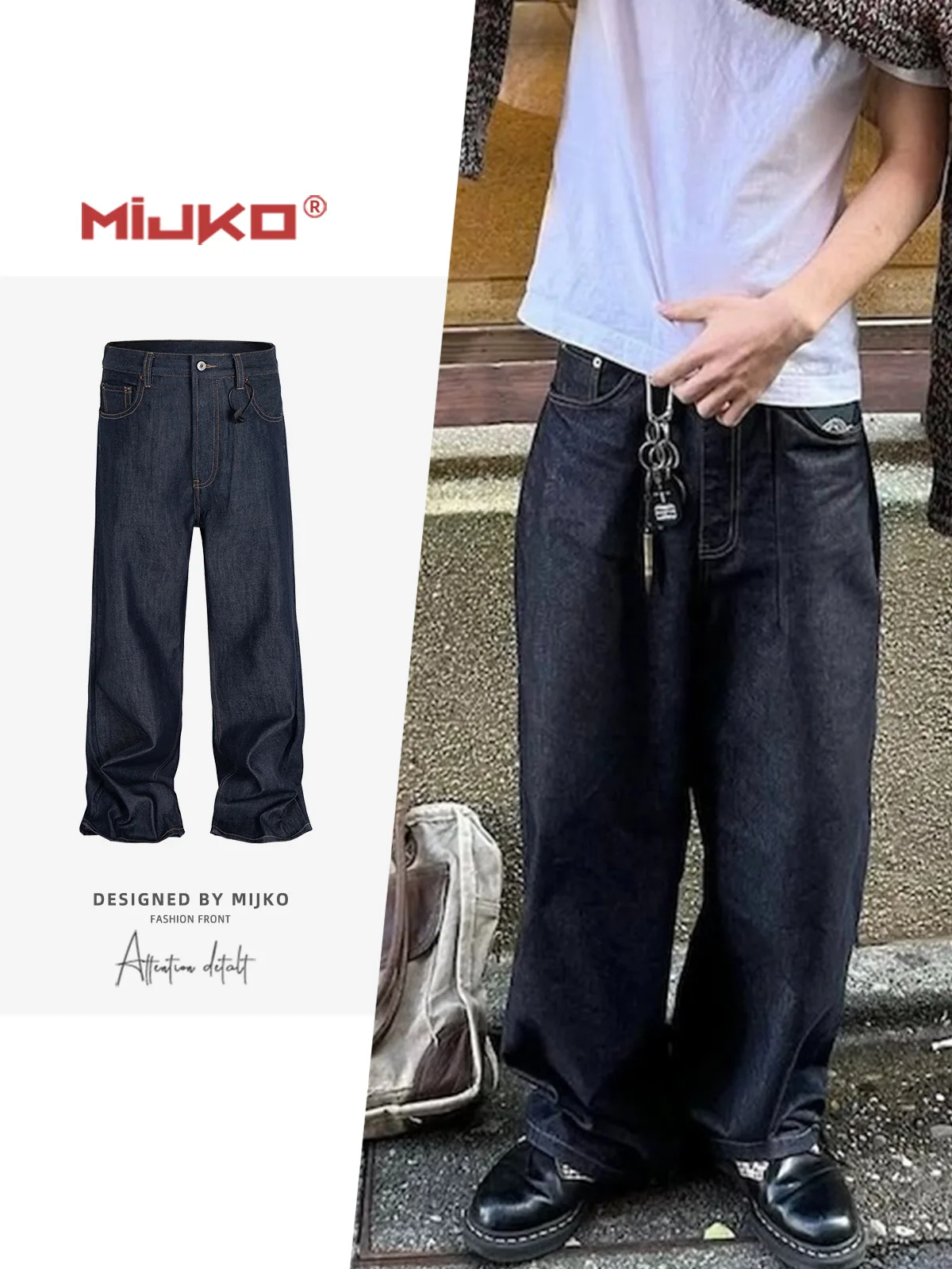 

MIJKO Original Cow Loose Straight Jeans ZJ069