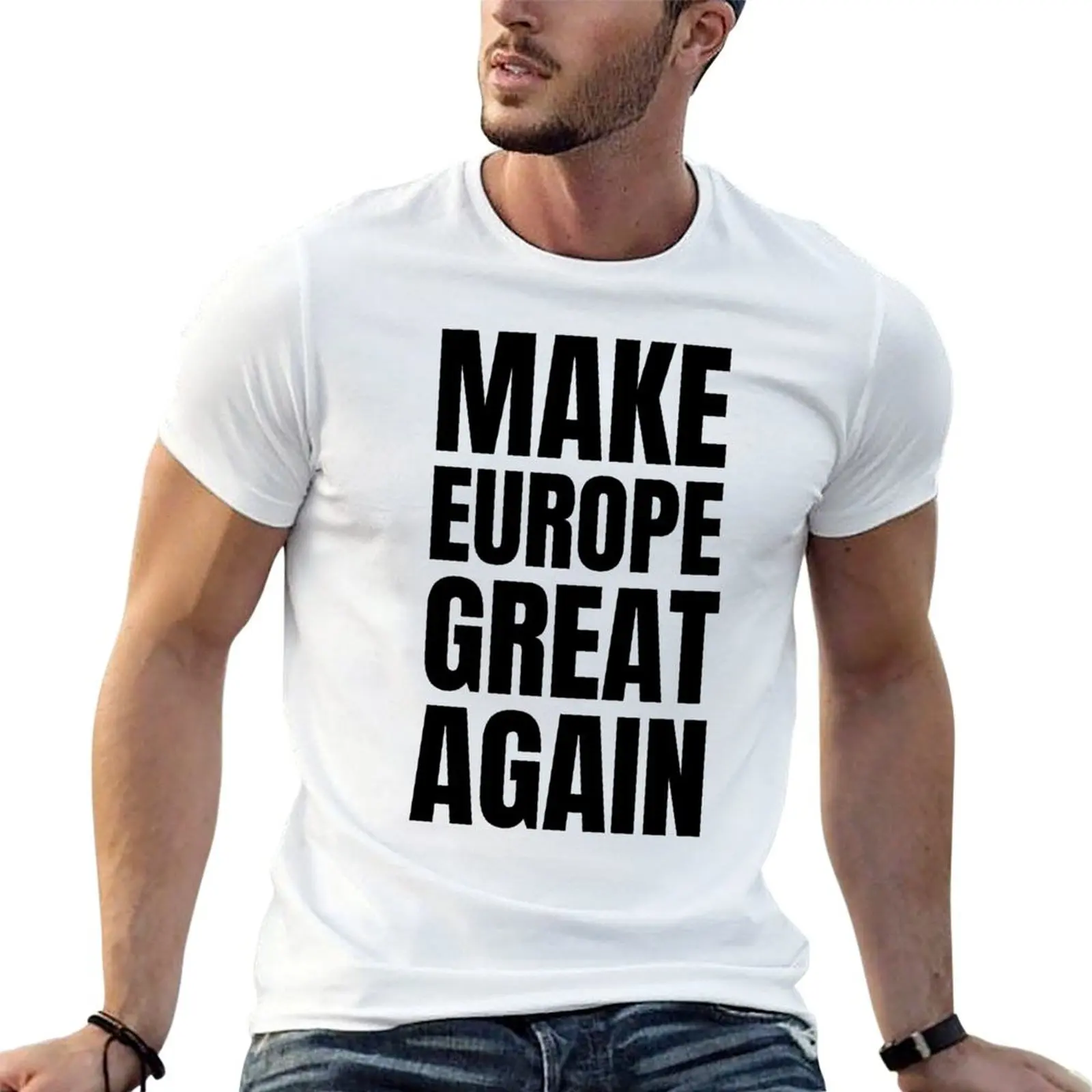 

Футболка Make Europe Great Again, мужская футболка из 100% хлопка, мужская хлопковая мягкая футболка