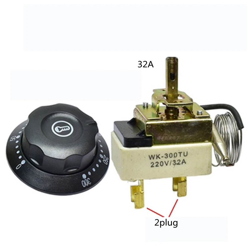 1PC 32A High-power Thermostat Switch Temp Knob Electric Cake Pan Boiler Fryer Adjustable Temp Controller 30-110/50-300℃