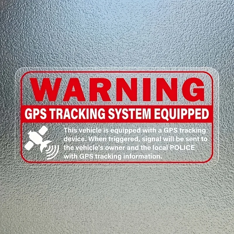 Waterproof Anti Theft Reminder Sign Vinyl Sticker Self Adhesive Decal for Motorcycle, Bicycle, Helmet & Car Window Decor