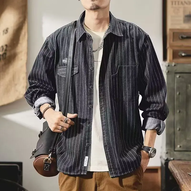 Loose Casual Men's Shirt New Style Autumn Fashion Outerwear Standard Fit Long Sleeve No Ironing Required Spring Autumn Wear