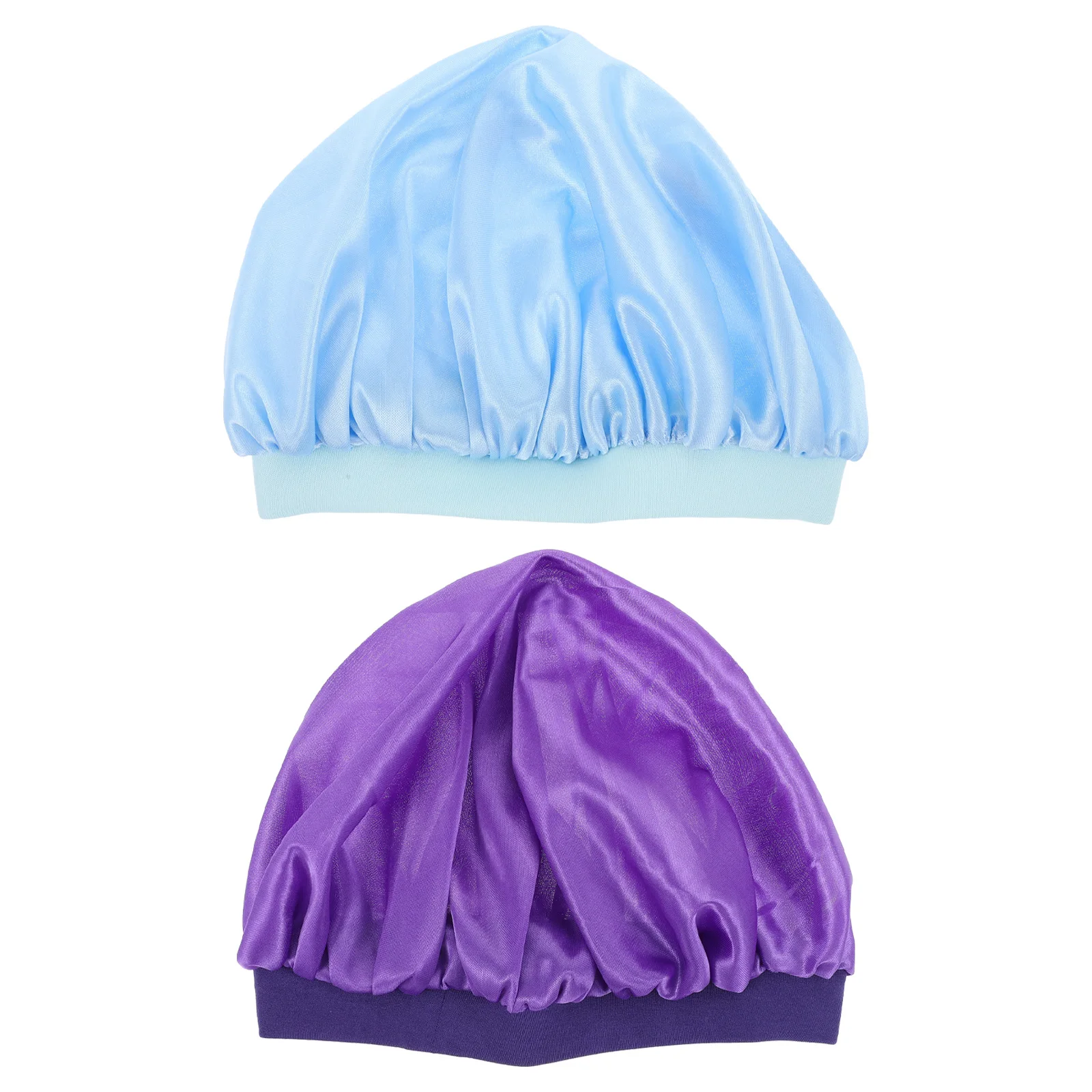 

2 Pcs Children's Stretch Bathing Caps Has Sun Protection Practical Sleeping Hat Adjustable Silk Baby Headband Man
