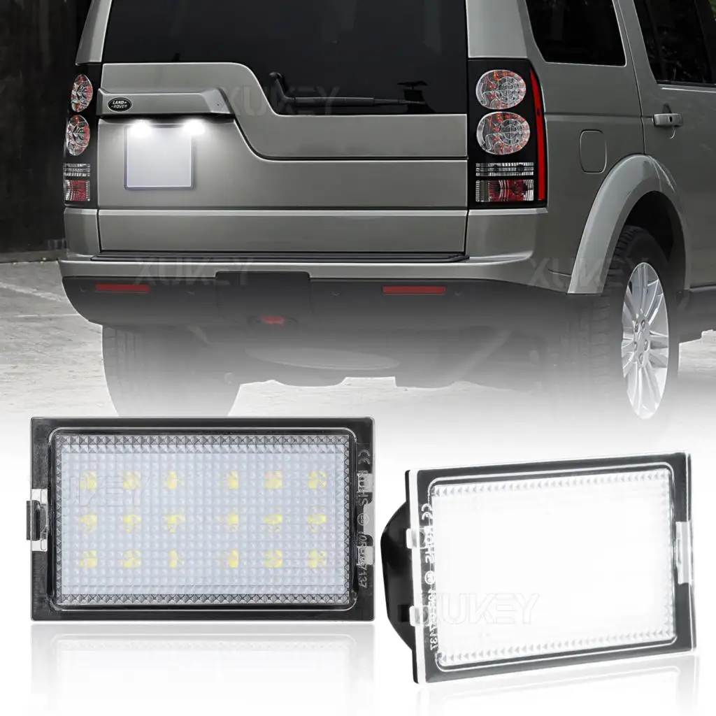 2pc Number Plate Lights LED Rear License Plate Lamp for Land Rover Discovery 3 05-09 Discovery 4 Freelander 2 Range Rover Sport