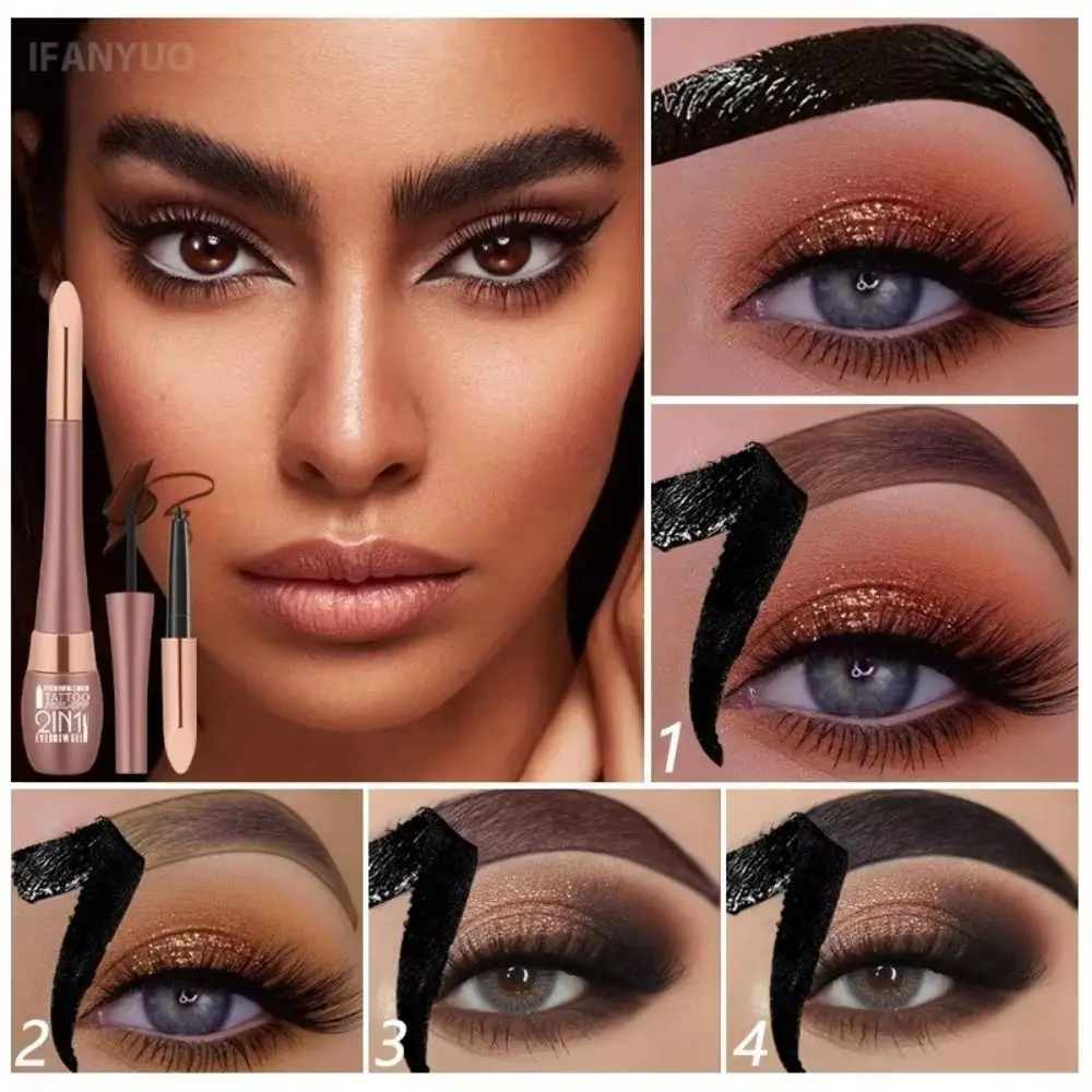 Juego de lápices para cejas de Gel para cejas, resistente al agua, duradero, a prueba de manchas, lápiz para cejas, aspecto Natural