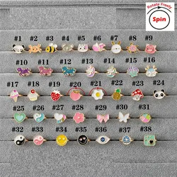 Fashion Anxiety Ring Fidget Spinner Adjustable Finger Rings Butterfly Daisy Bee Charm Rotatable Jewelry Antistress Birthday Gift