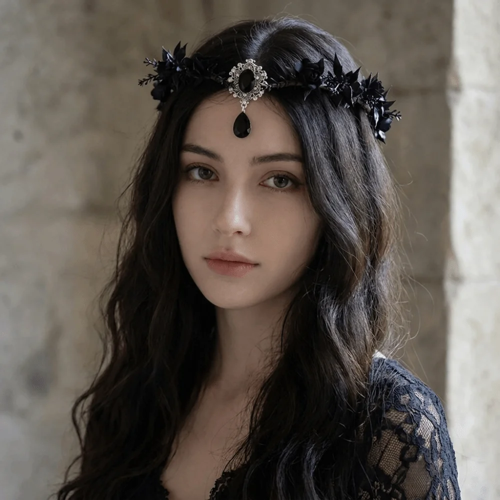 Flower Vine Elven Crown Fantasy Diadem Elf Tiara Artificial Floral Wreath Simulate Tree Leaves Fairy Headpiece Hallowmas Cosplay