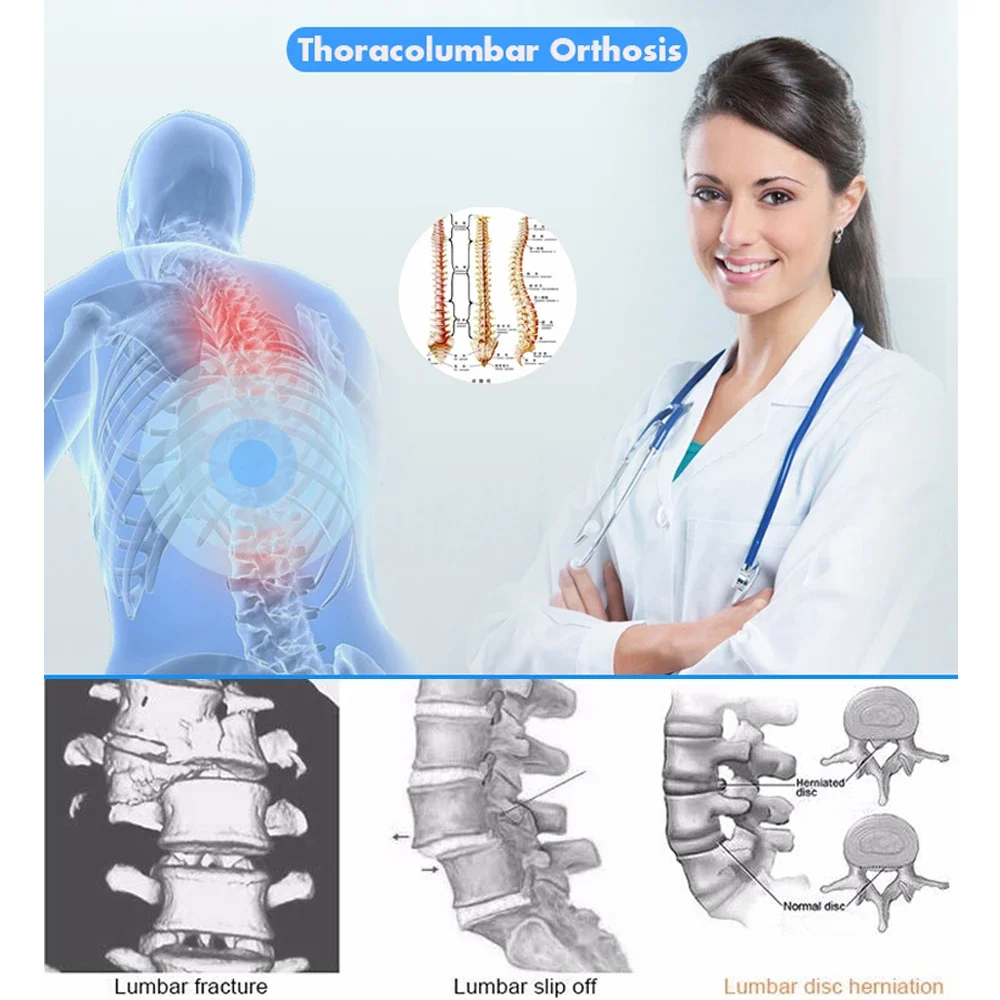 1 szt. Dekompresji kręgosłupa lędźwiowego-podpórka dla dolnej części pleców z System koła pasowego na szczepy, rwa kulszowa, uraz dysku, orteza