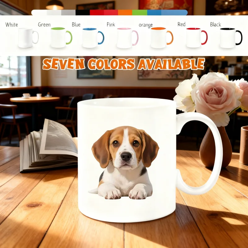 Customizable Mug with Beagle Design - Perfect Personalized Mug for Holidays and Birthdays