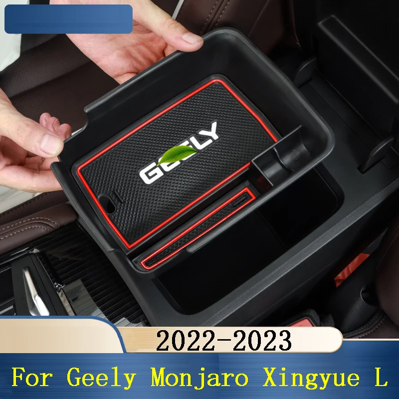 

For Geely Monjaro Xingyue L 2022 2023 Car Center Console Organizer Storage Interior Armrest Storage Box Auto Accessories For LHD