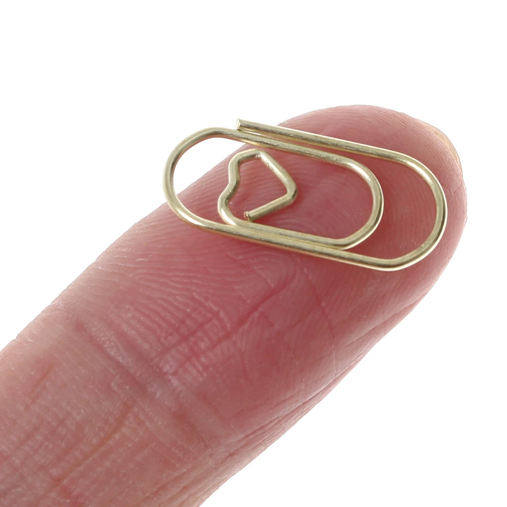 50pcs/bag The Mini Heart Gold Rose Gold Color Clip Bookmark Metal Office Accessories Paper Clips Mini Clip De Papel