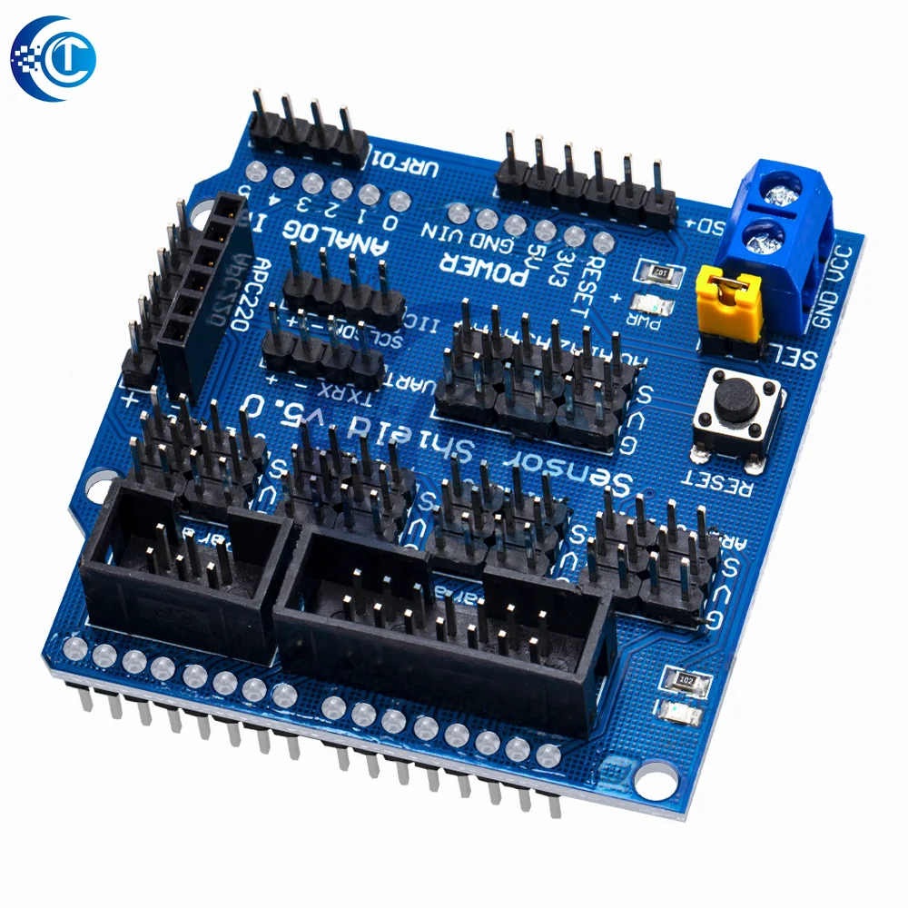 1 قطعة V5 الاستشعار درع لوح تمديد درع لاردوينو UNO R3 V5.0 وحدة إلكترونية الاستشعار درع V5 لوح تمديد