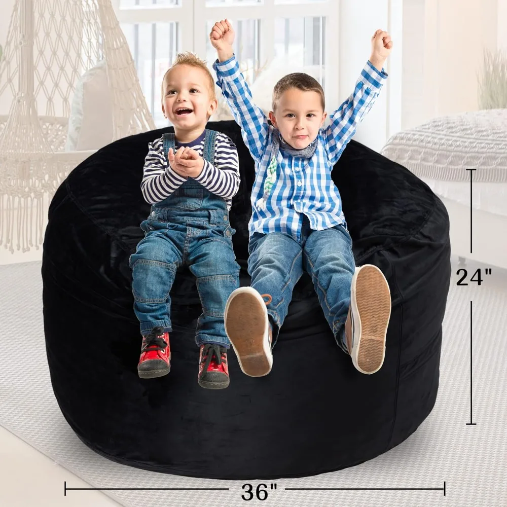 Homguava Bean Bag Chair: 3' Bean Bags with Memory Foam Filled, Large Beanbag Chairs Soft Sofa with Dutch Velet Cover