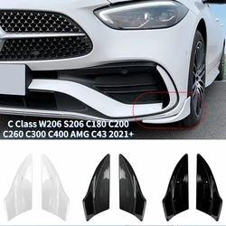 For Mercedes Benz C Class W206 S206 C180 200 260 300 400 AMG C43 2021+Front Bumper Lip Diffuser Side Splitters Scratch Protector