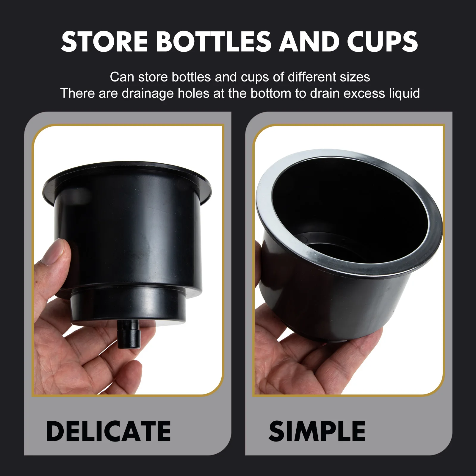 

Professional Kayak Cup Holder Durable ABS Boat Water Bottle Bracket Stable Multi-Functional Storage Accessory Kayak Cup Holder