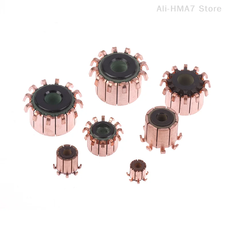 1 Piece 7/8/12 Gear Teeth Electric Motor Commutator 3-8mm ID 7.8-23mm OD Copper Motor Accessory For Power Tools DC Motors