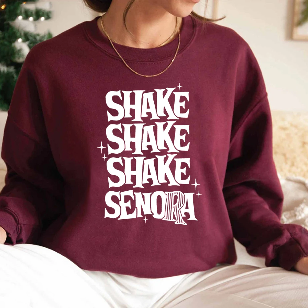 Shake Shake Shake Senora Halloween Sweatshirt Halloween Movie Hoodie Funny Long Sleeve Women Sweatshirts Casual Graphic Hoodies