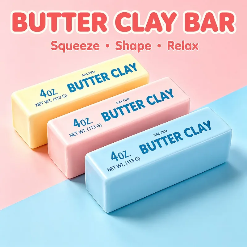 2026 New Butter Stick Building Block Squishy Toy Crispy Sound Sensory Fidget Stress Relief Handmade Pretend Food Gift for Kids
