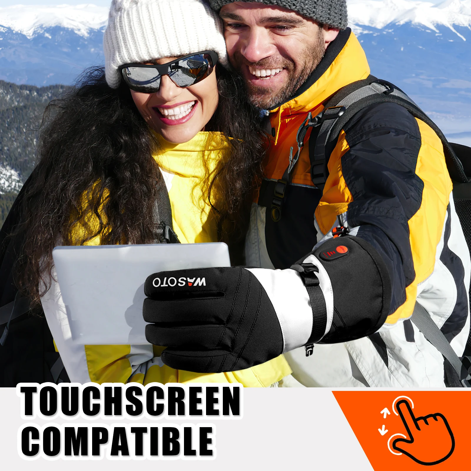 Wasoto Optimized Heated Gloves for Winter Sports for Skiing Snowboarding Hunting Biking Fishing Motorbiking Hiking