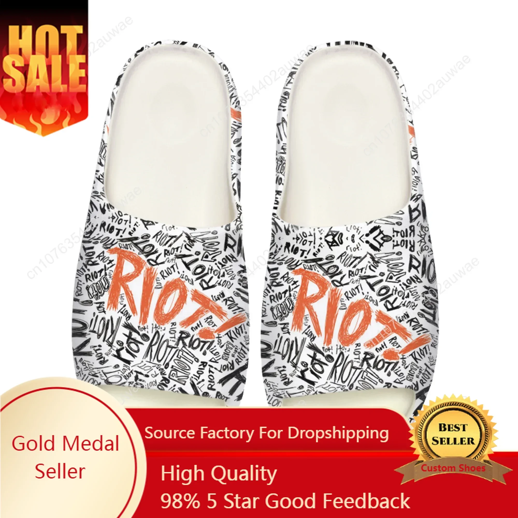

Paramore Band Soft Sole Sllipers Home Clogs Step on Water Shoes Mens Womens Teenager Customize Bathroom Beach on Shit Sandals