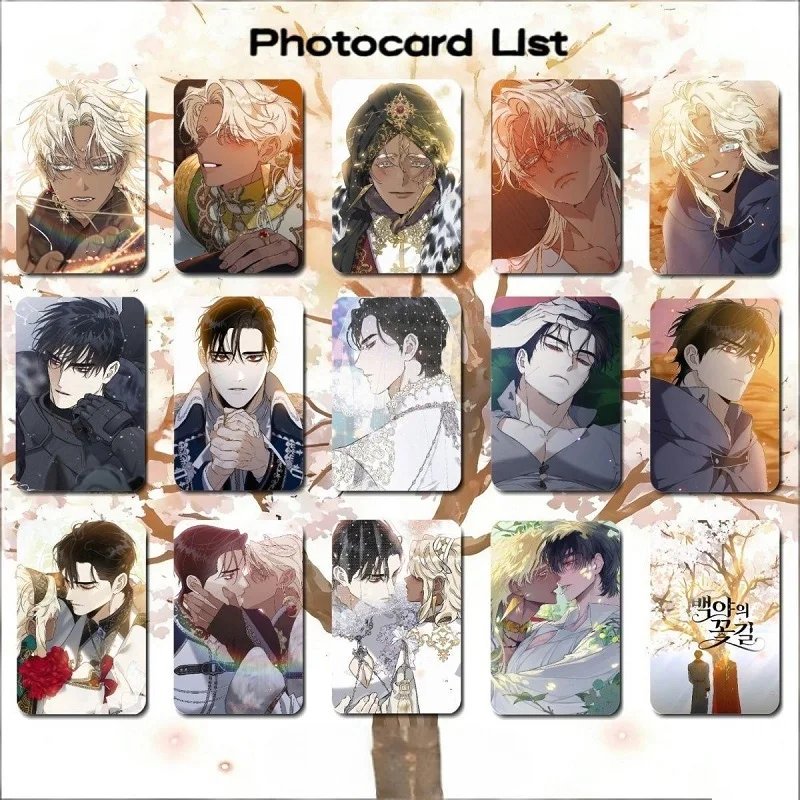 

Korean BL Manhwa Blossoms of the White Night Photocards 14Pcs HD Printed Character Lomo Cards Fans Souvenir Merch Gift