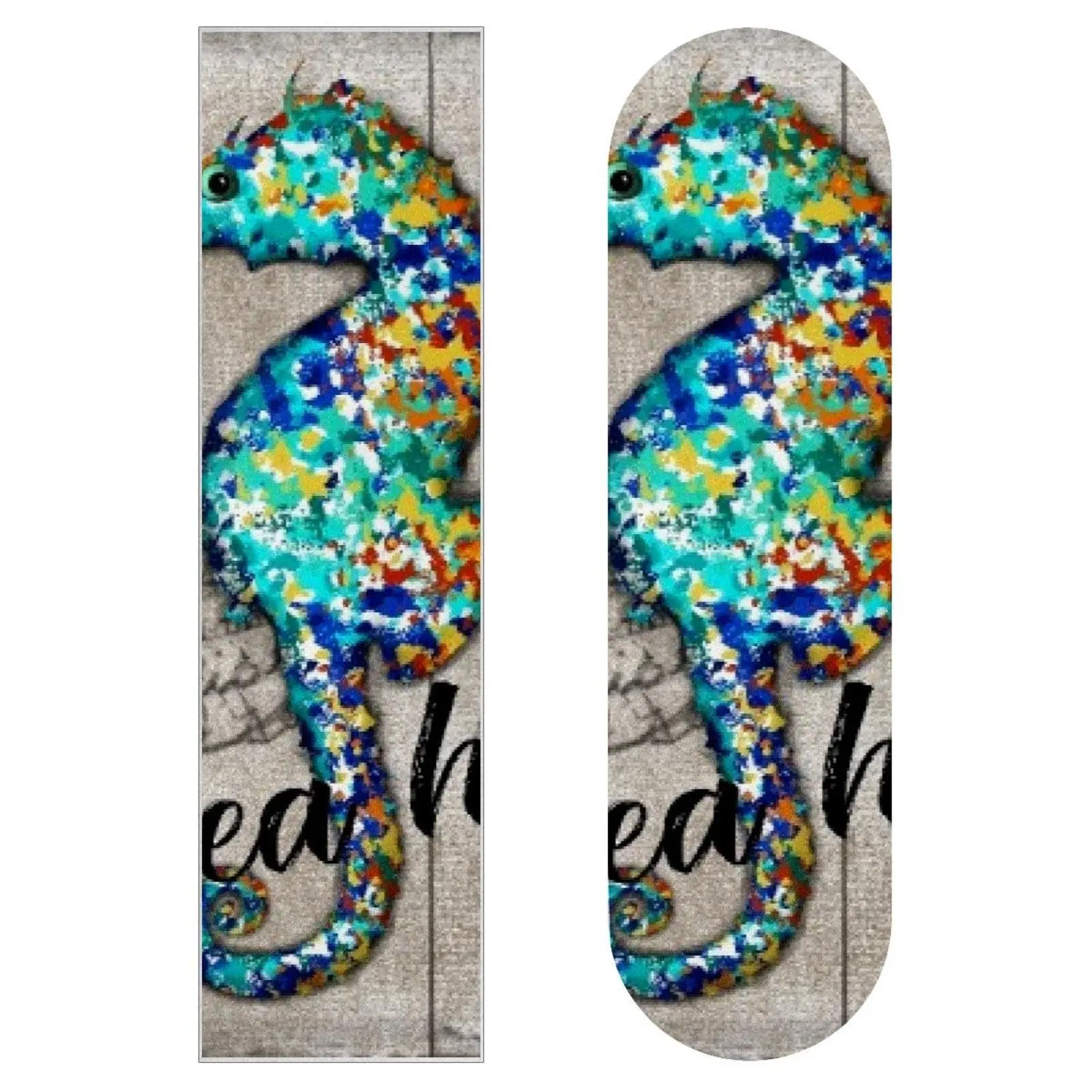 Skateboards Grip Tape Design Watercolor Cute Seahorses Print Longboard Anti Slip Sandpaper Sticker Waterproof Skateboards Paper